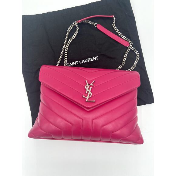 YSL Medium Loulou Calfskin Leather Shoulder Bag - Pink